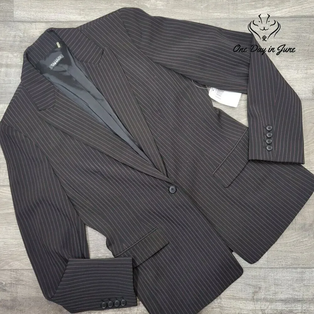Tahari Pin Stripe Single Button Blazer Size 10 - Picture 1 of 5